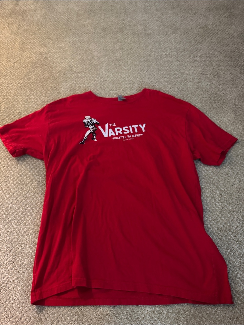 Varsity Red Short-Sleeve Graphic Tee for Men